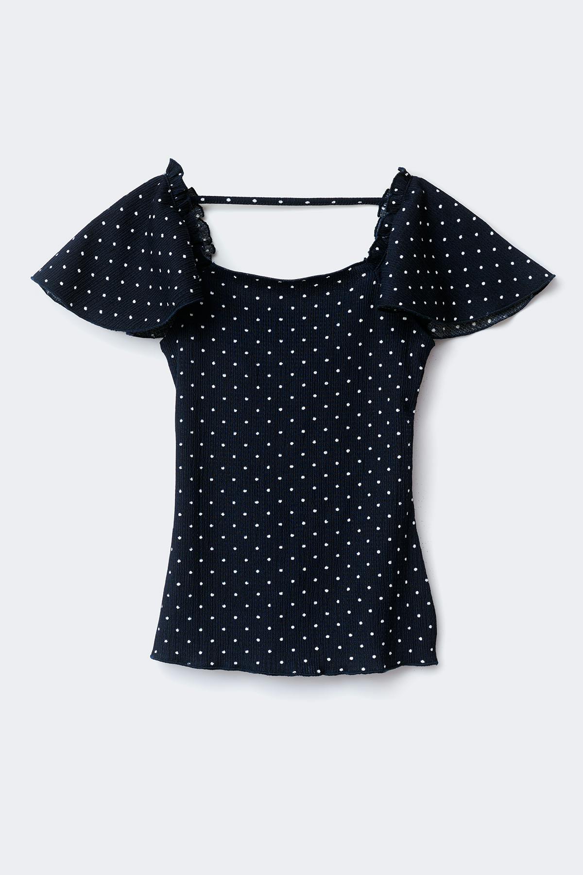 Y open back frill top