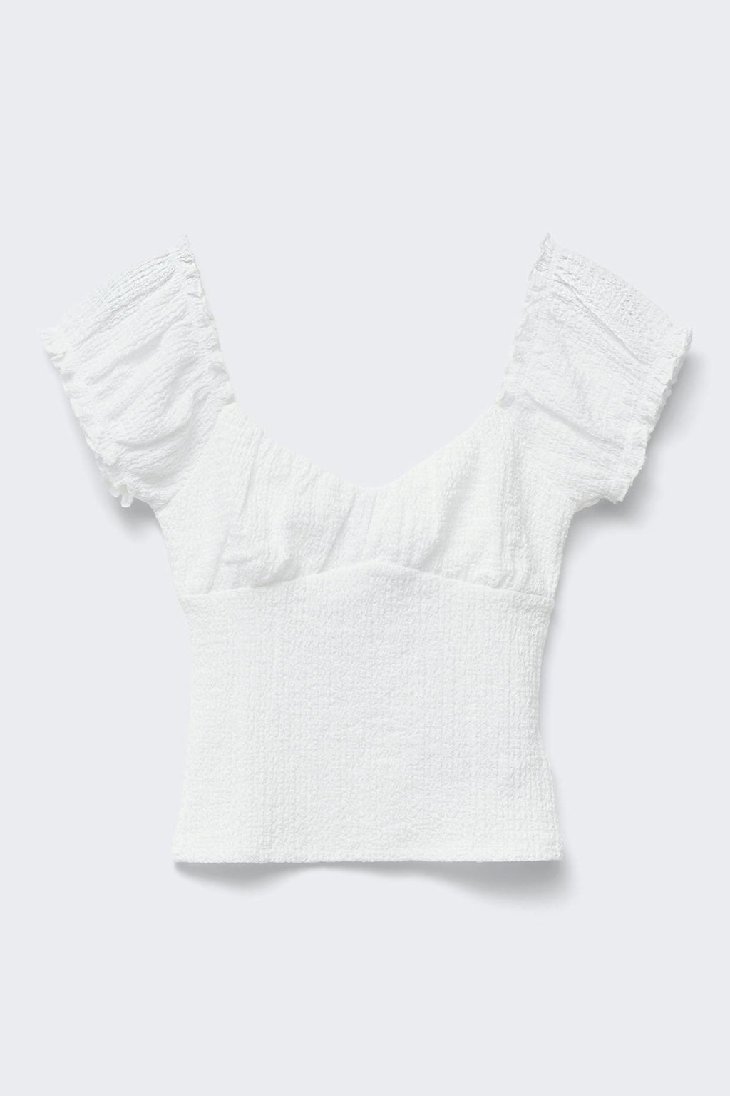 Textured puff sleeve top