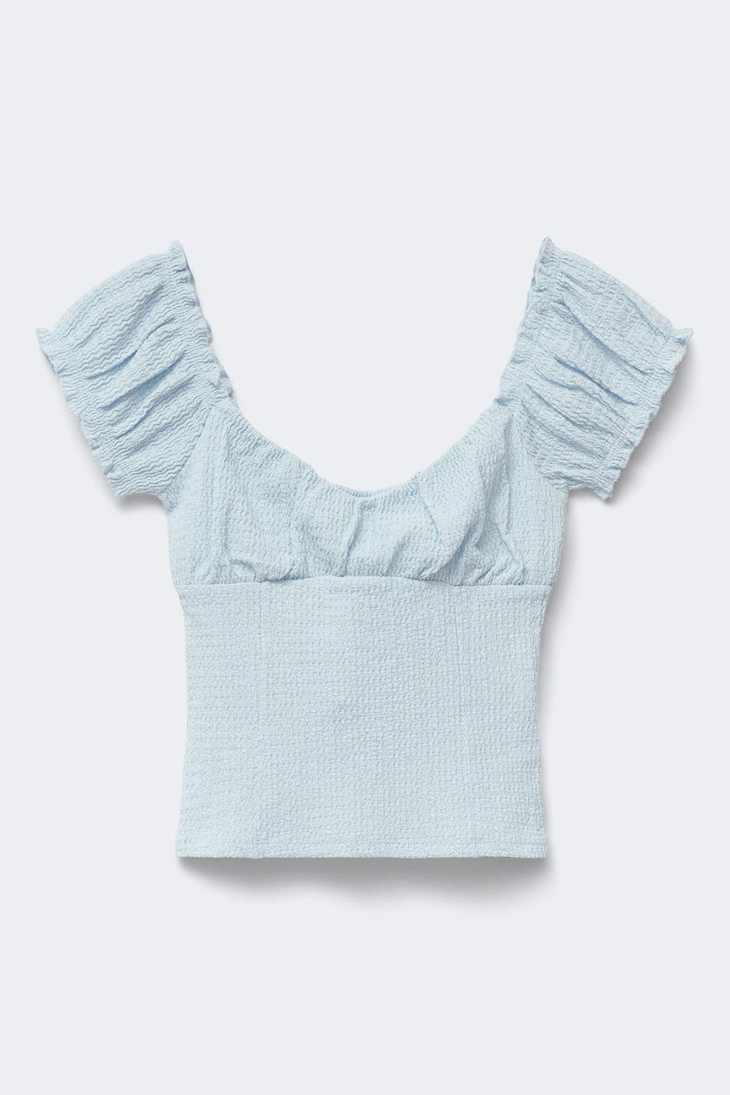 Textured puff sleeve top