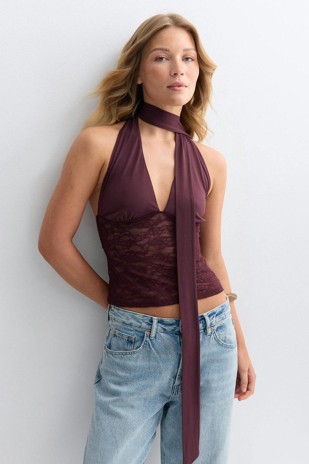 Scarf halterneck top