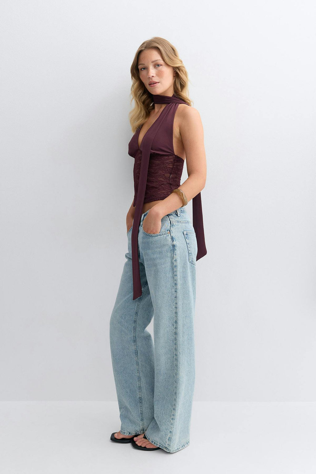 Scarf halterneck top