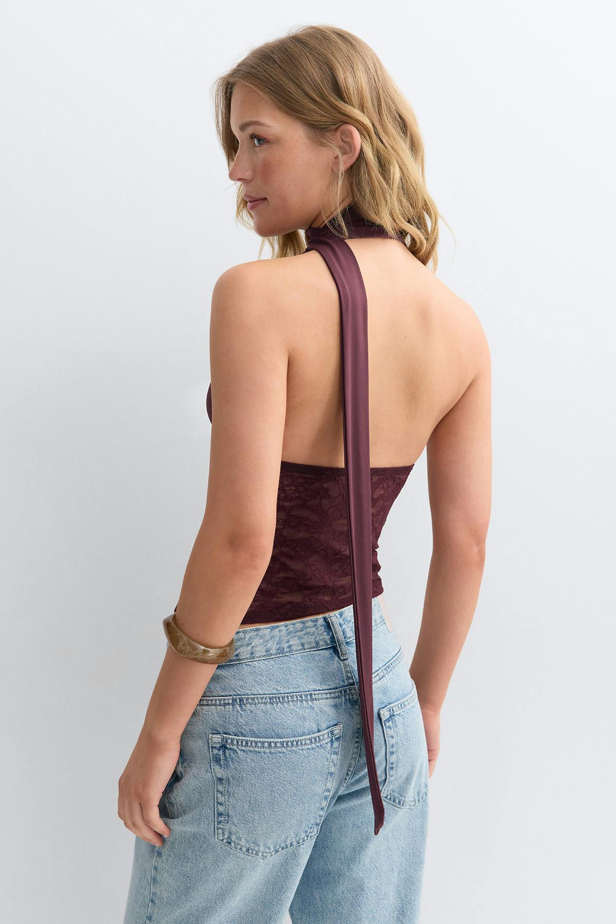 Scarf halterneck top