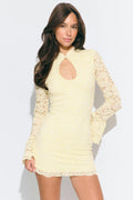 Lace keyhole mini dress