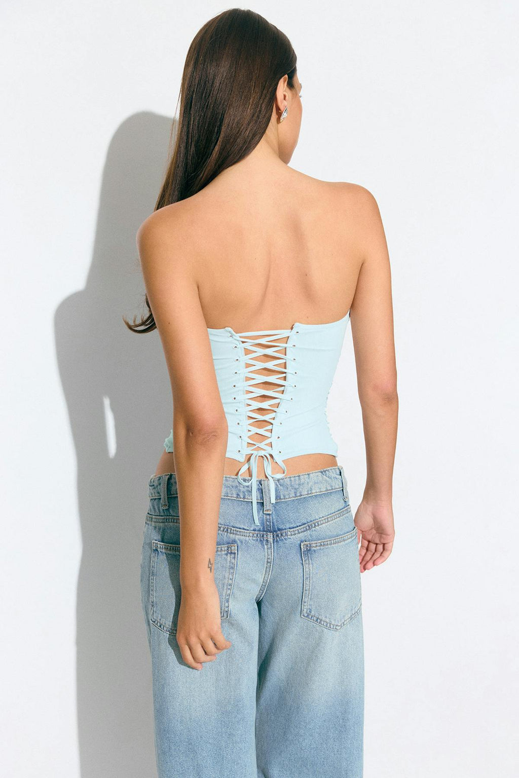 Draped mesh corset