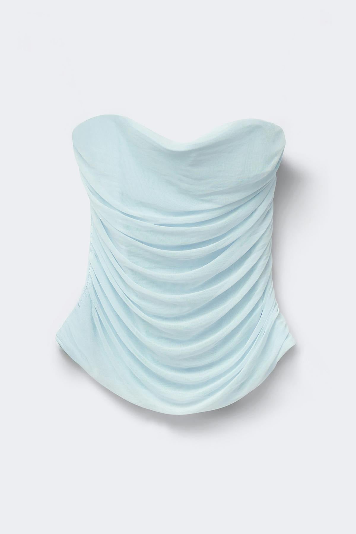 Draped mesh corset