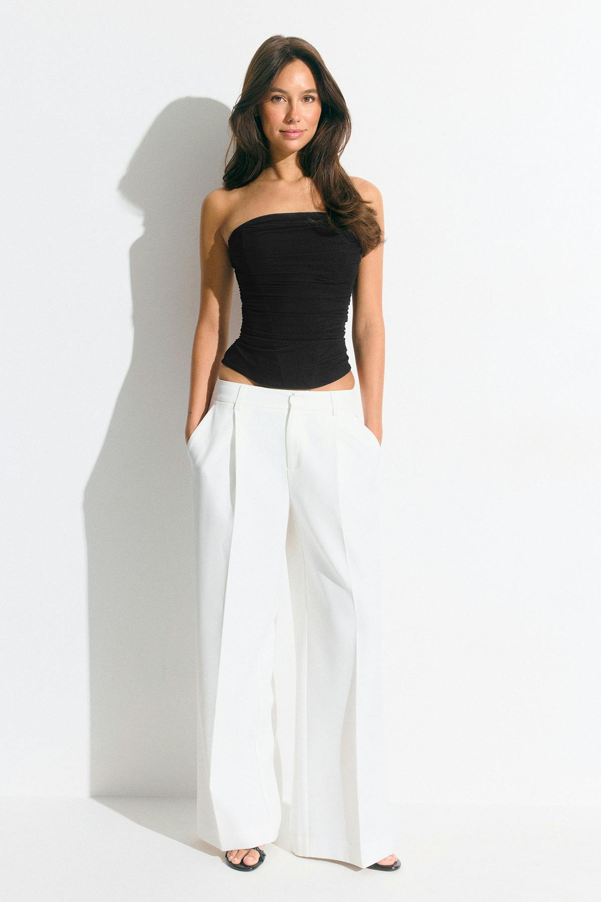 Draped mesh corset