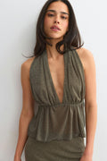 Glitter halterneck top