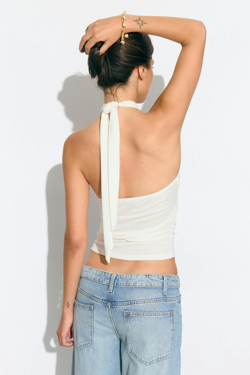 Seashell detail halterneck top