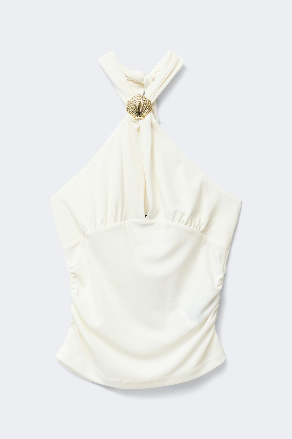 Seashell detail halterneck top