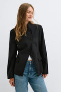 Shaped high button blazer