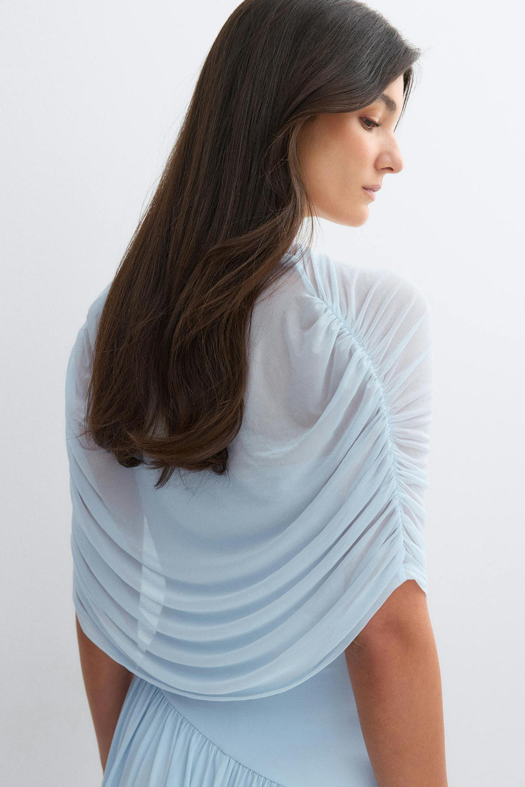 Draped cape maxi dress