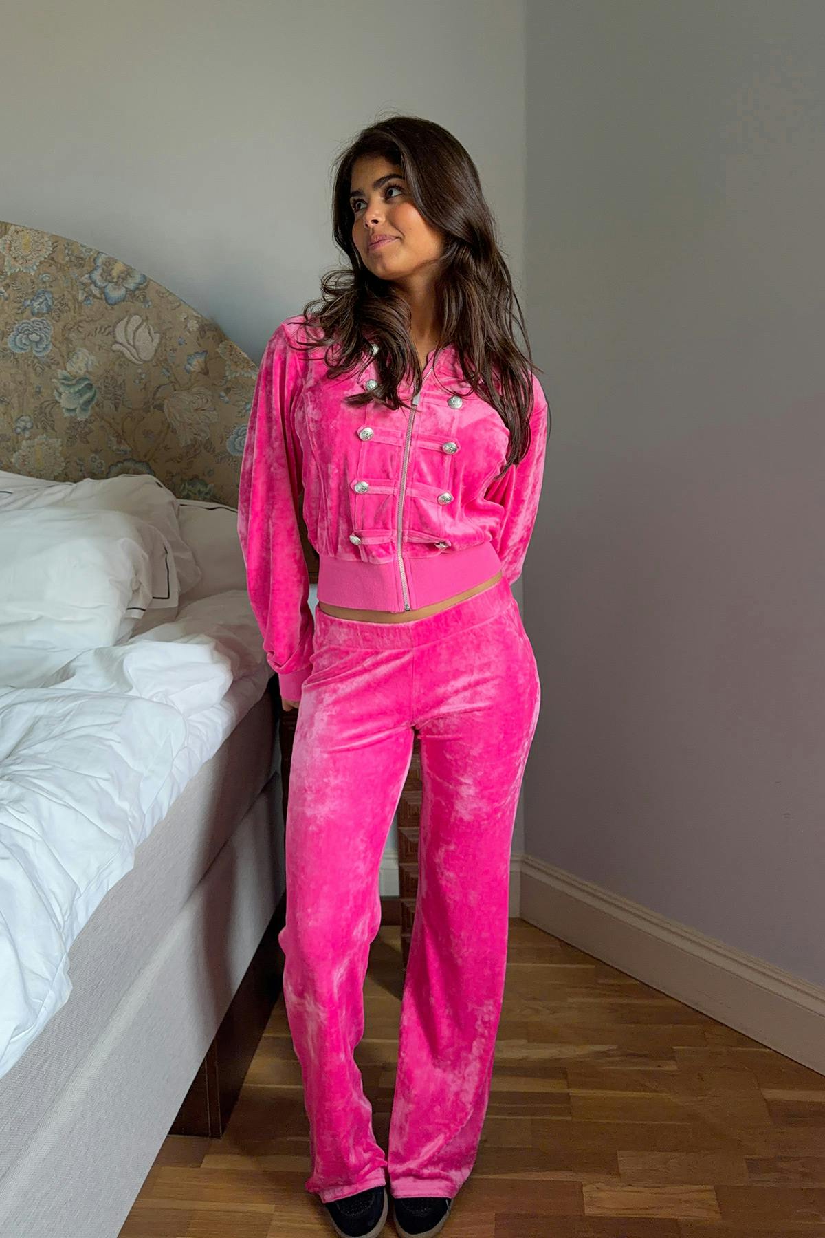 14+ velour folded trousers