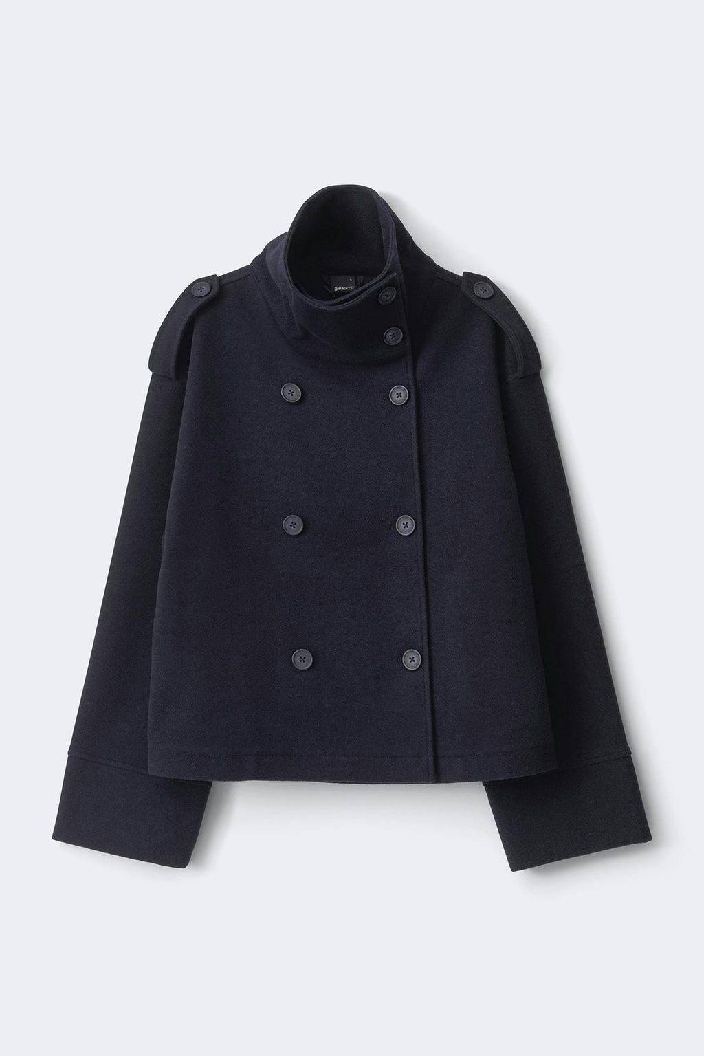 High neck short felt jacket