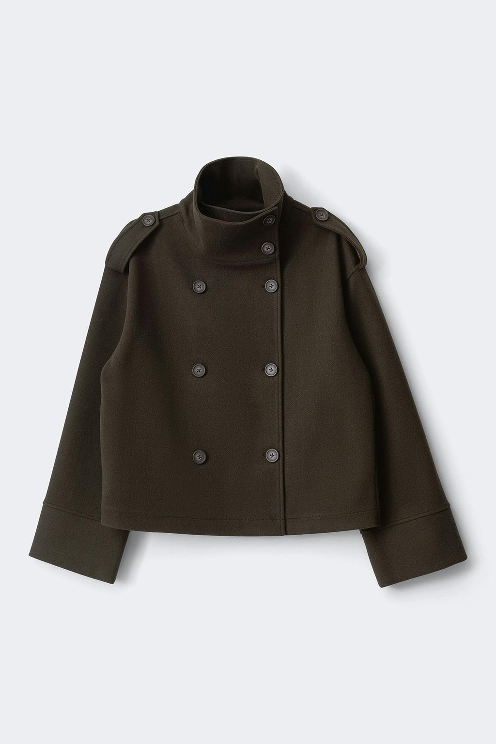 High neck short felt jacket