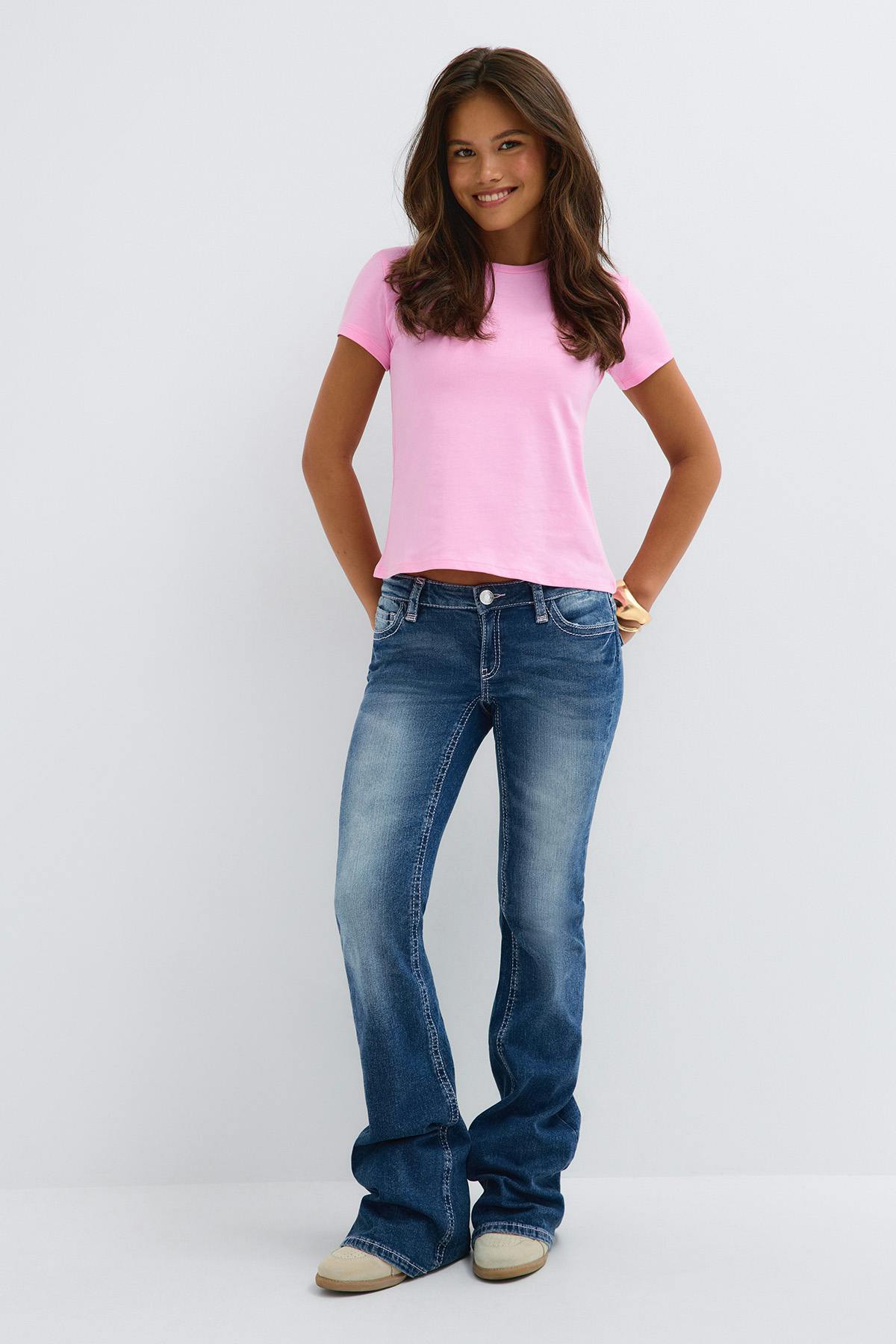 Y pink flap jeans