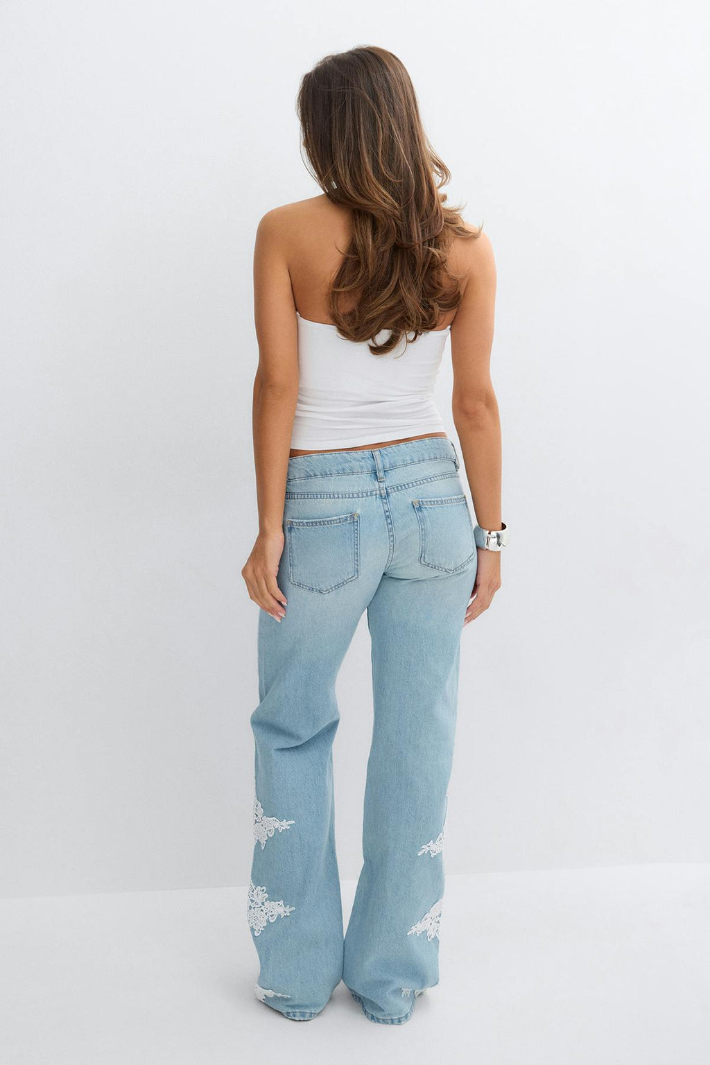 14+ lace edge jeans