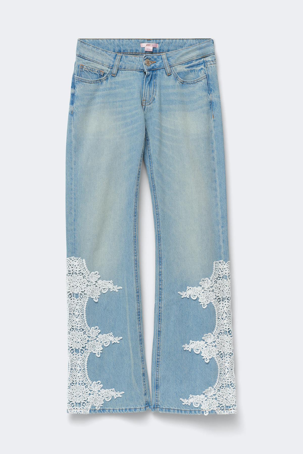 14+ lace edge jeans