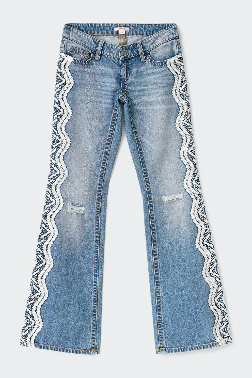14+ lace edge loose jeans