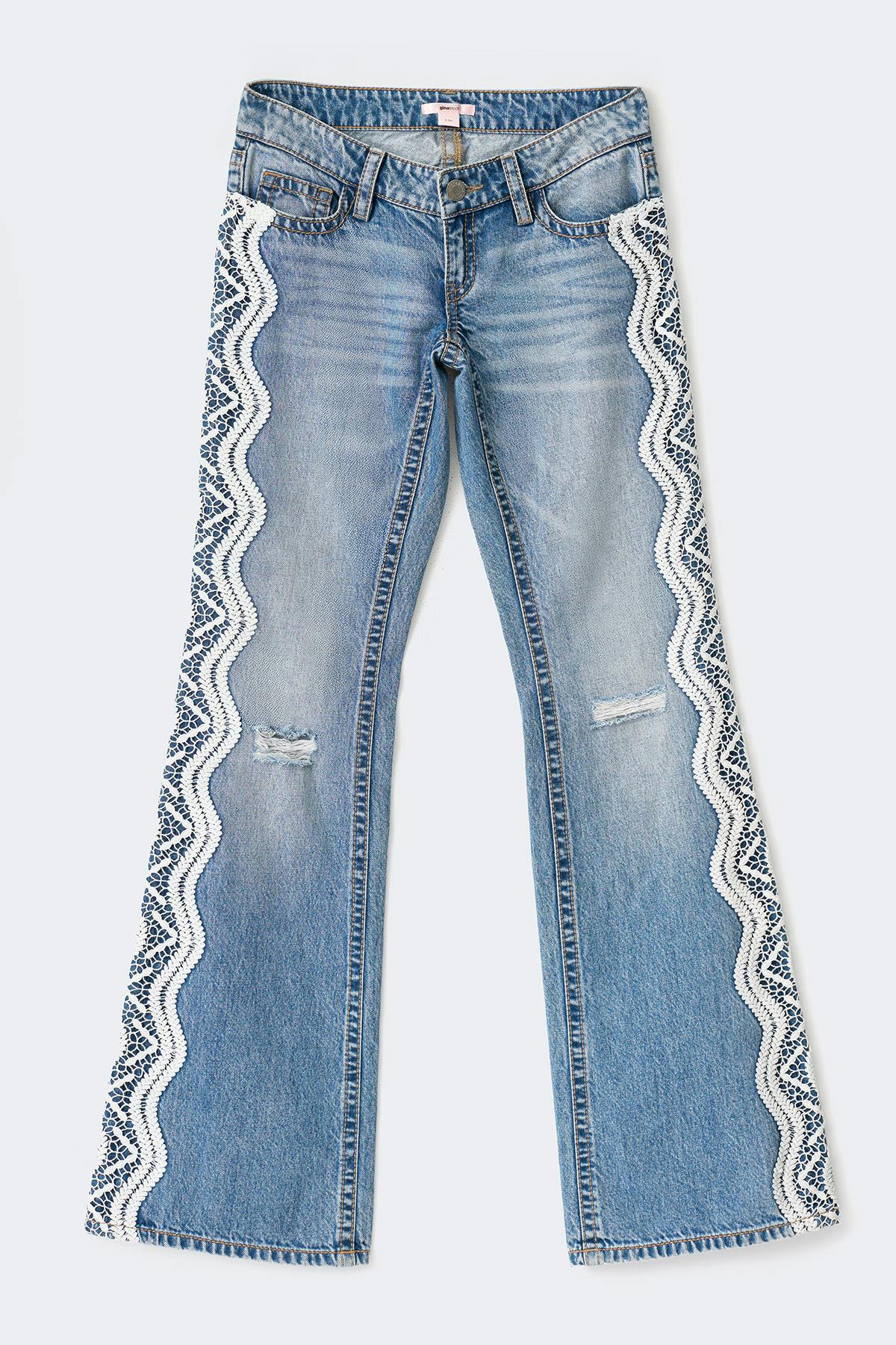 14+ lace edge loose jeans tall