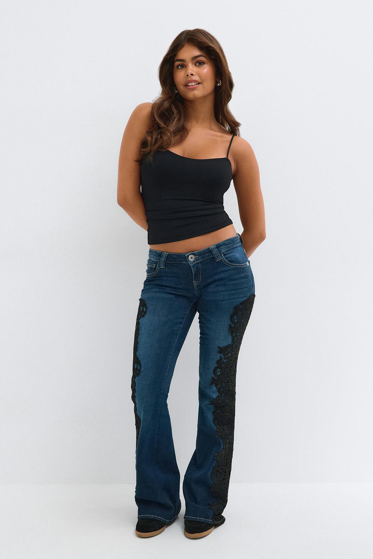 14+ lace love flare jeans