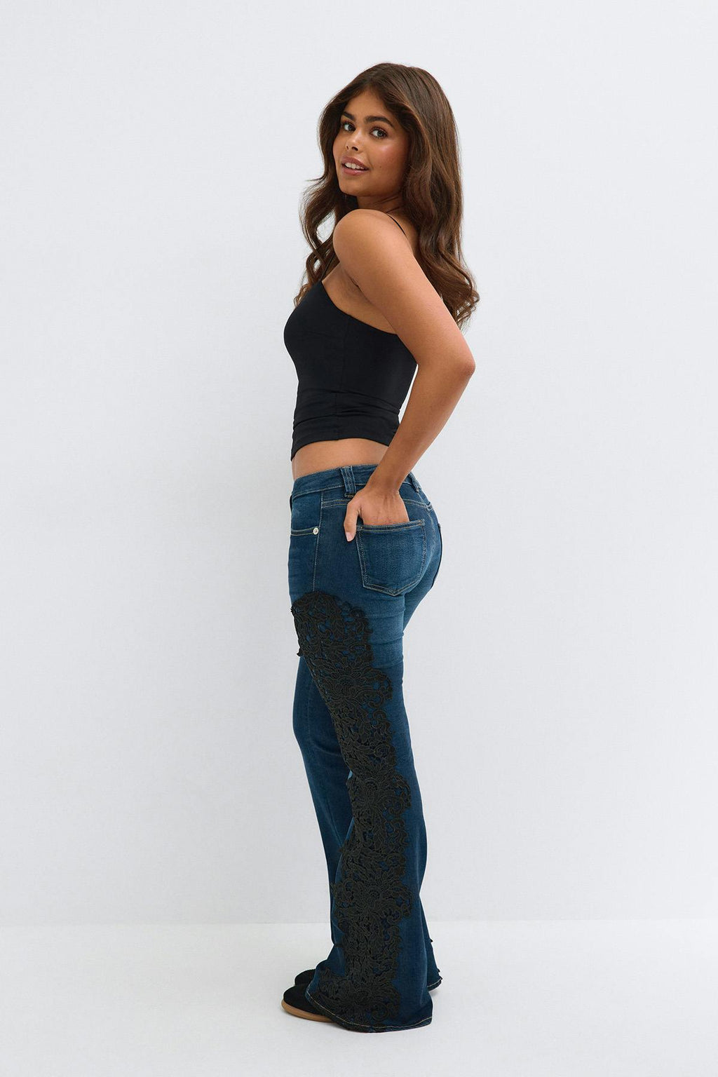 14+ lace love flare jeans