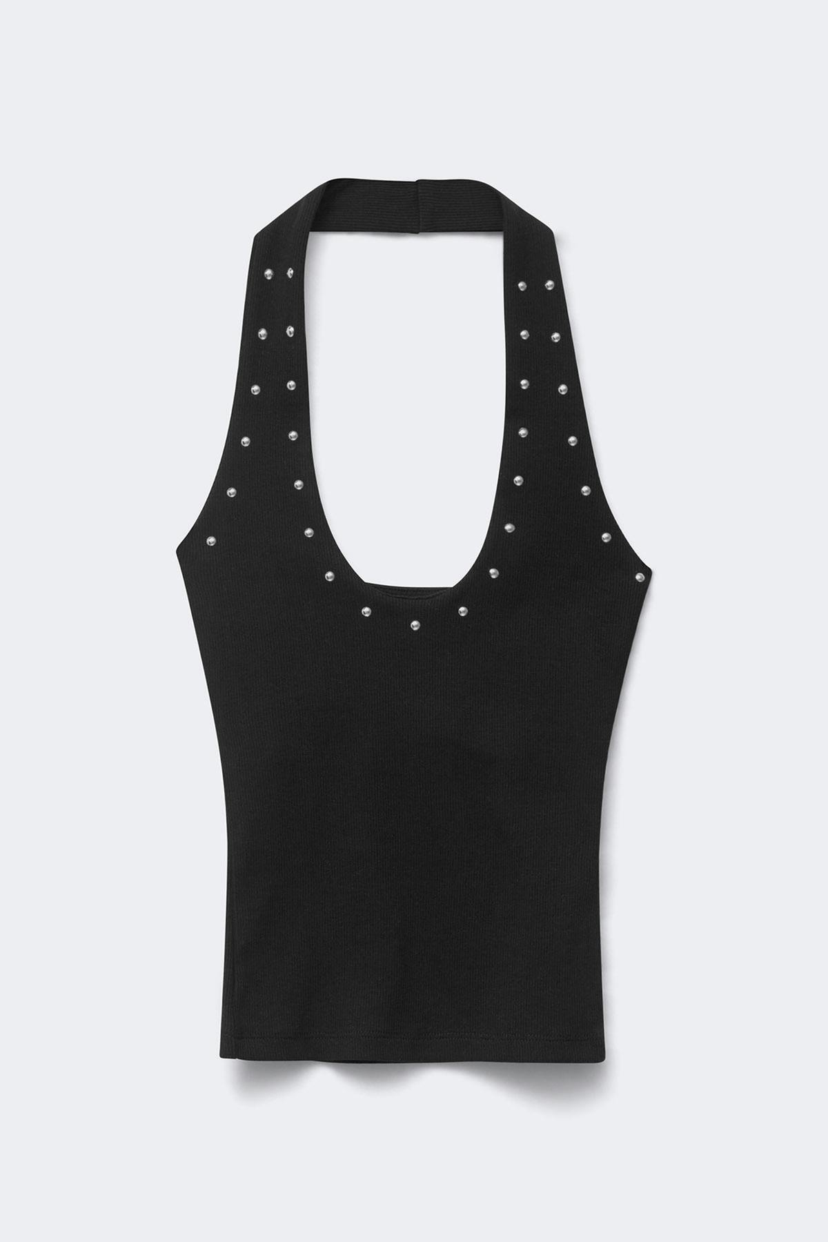Studded halterneck top