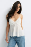 Sheer ruffle strap singlet