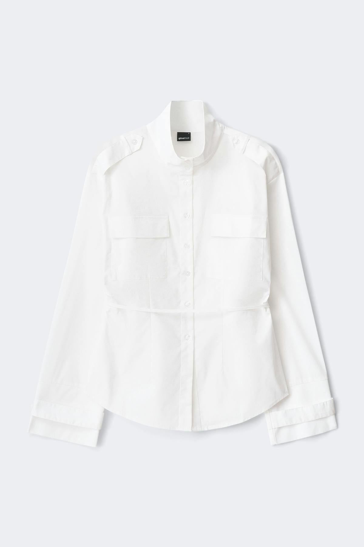 High neck shaped shirt