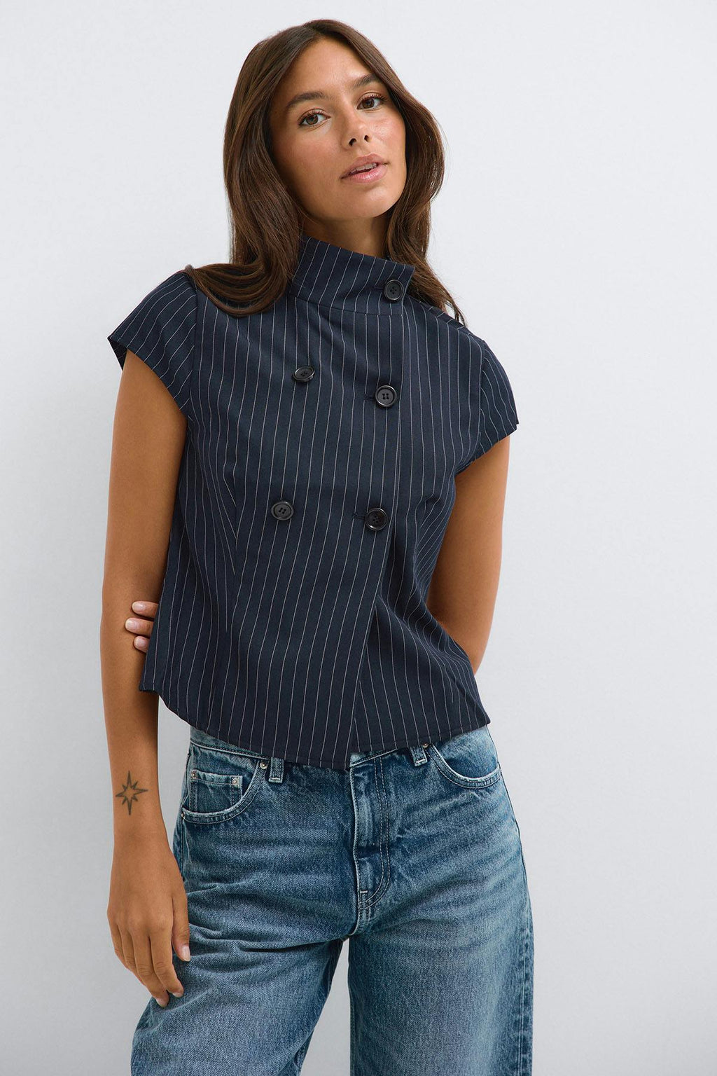 High neck top
