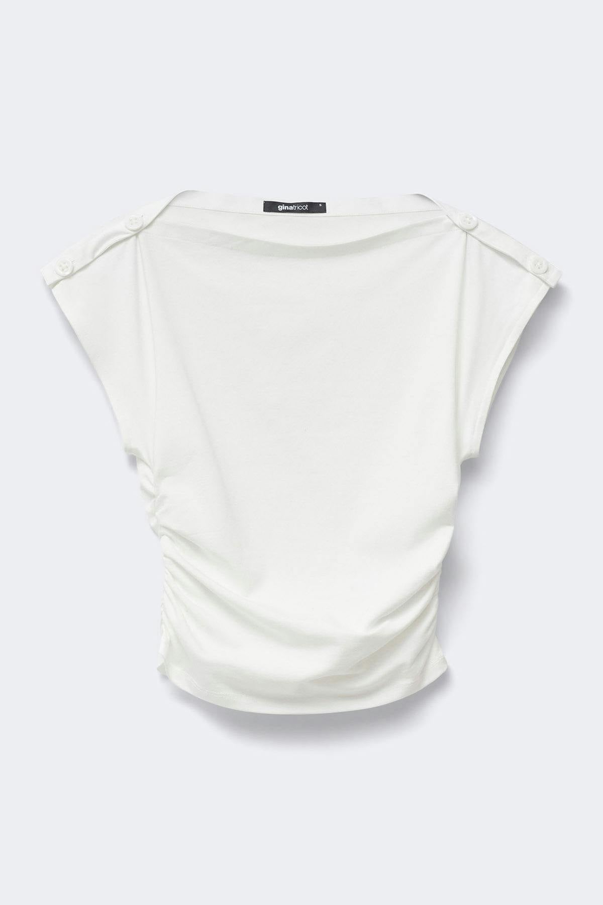 Re tok buttoned shoulder top