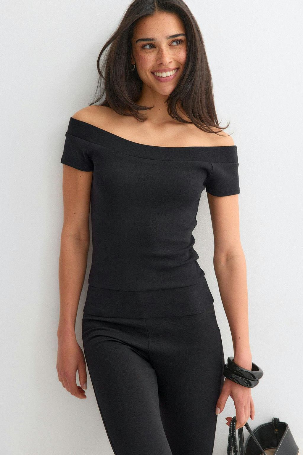 Wide neck top