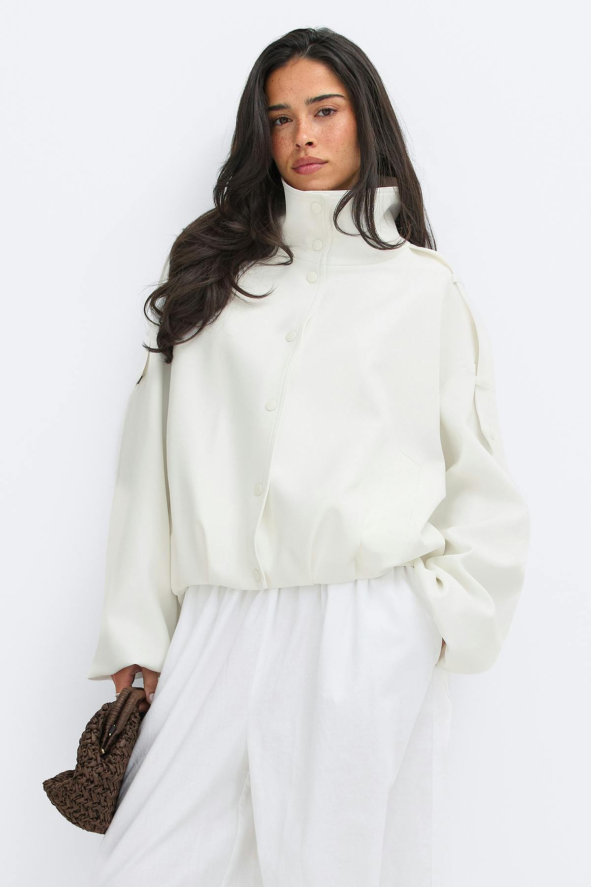 High neck short jacket