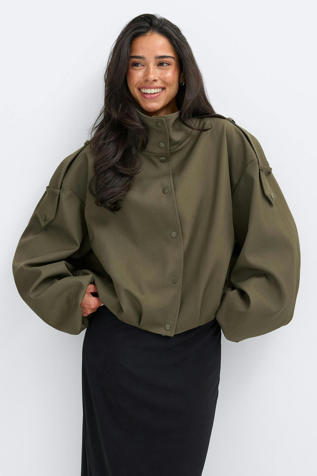 High neck short jacket