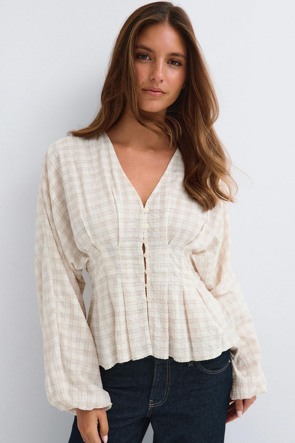 Pleated blouse