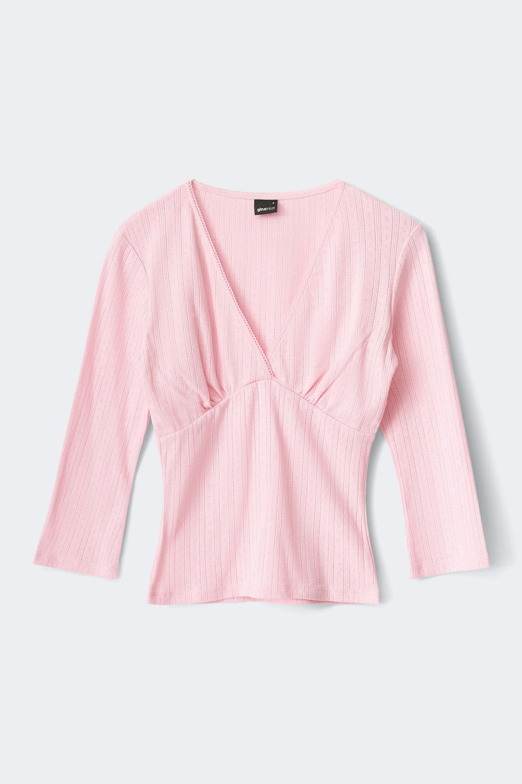 Pointelle quartersleeve top