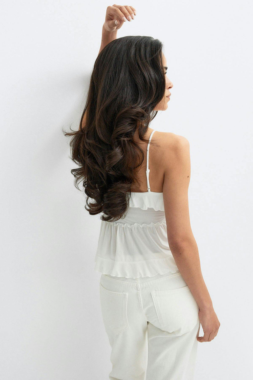 Tie frill strap singlet