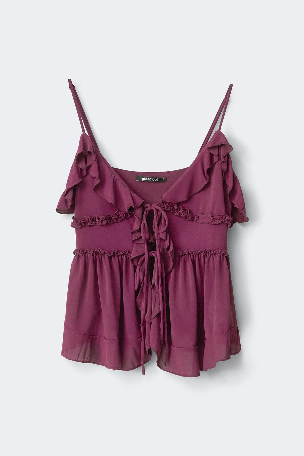 Tie frill strap singlet
