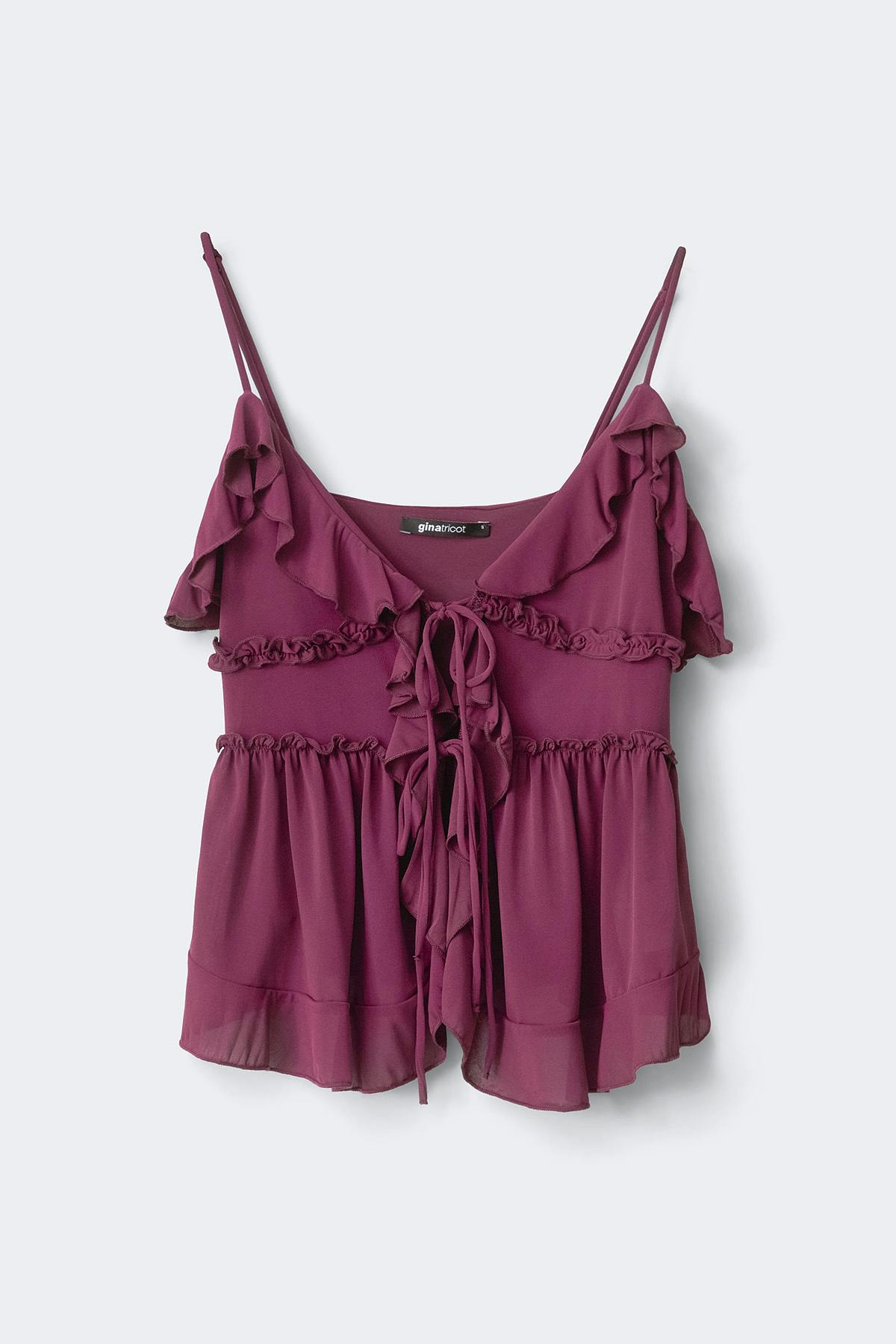 Tie frill strap singlet