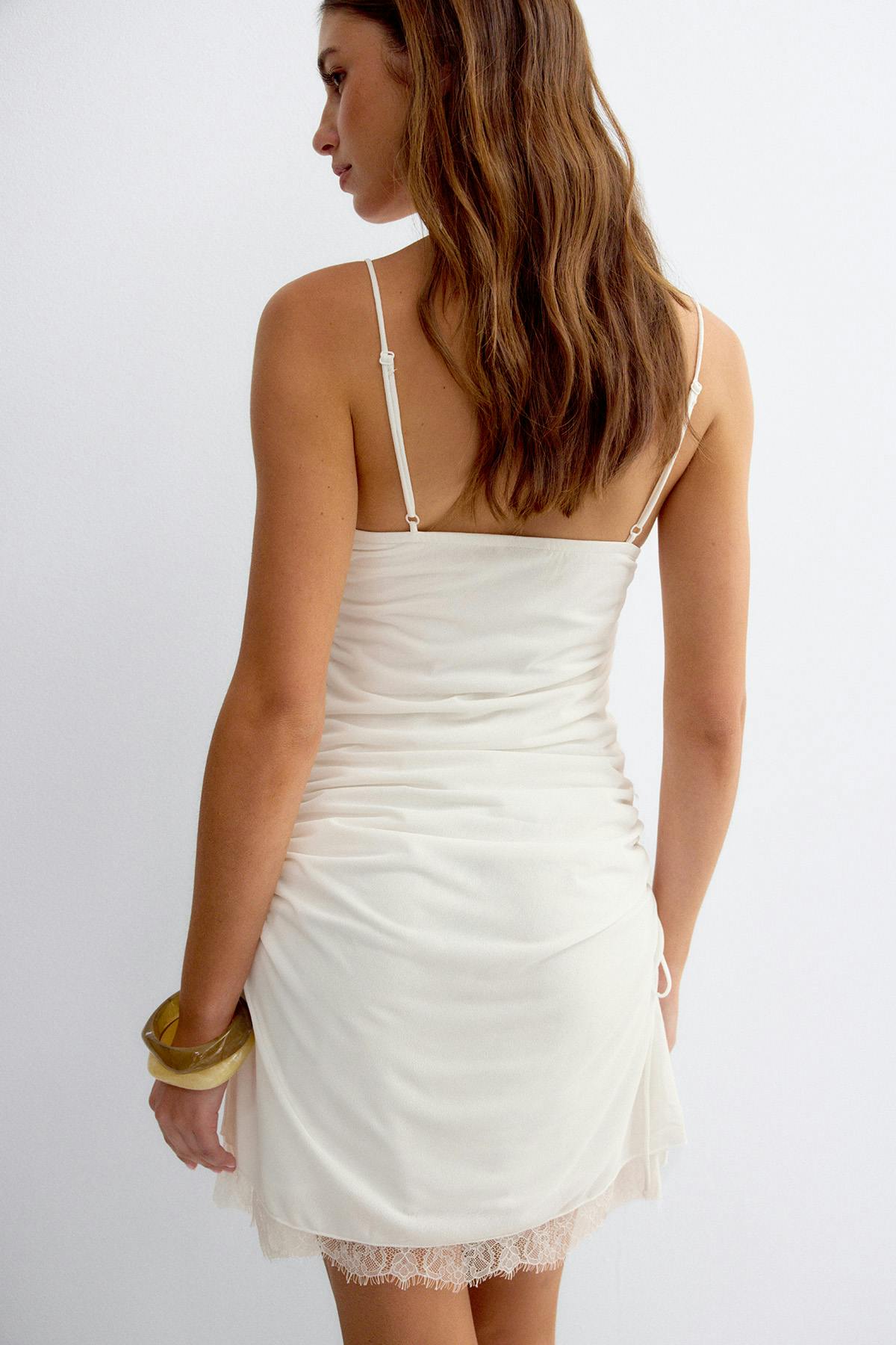 Lace detail strap dress