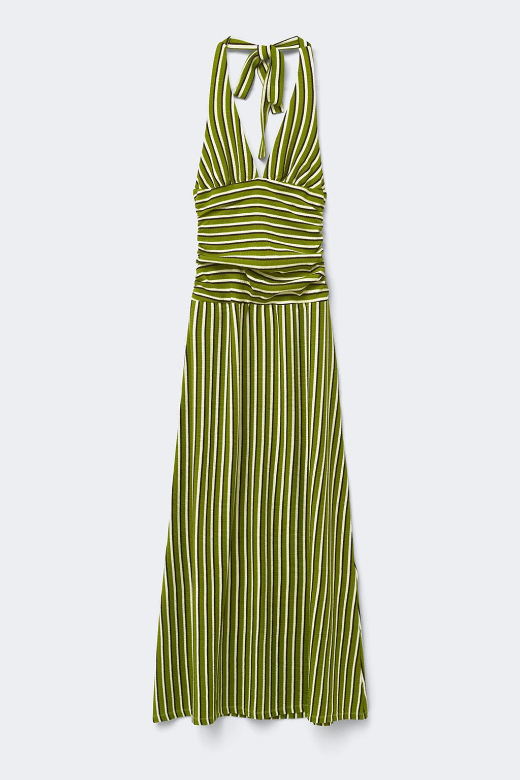 Stripe halterneck maxi dress