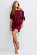 Off shoulder ruched dress