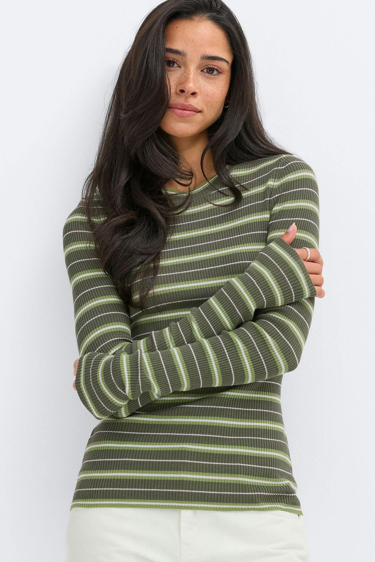 Stripe knitted top