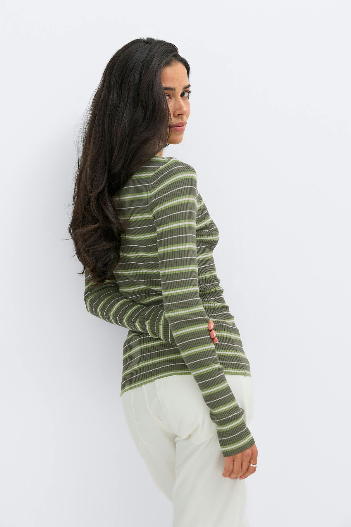 Stripe knitted top