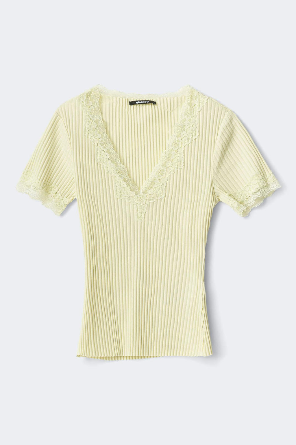 Lace detail rib top