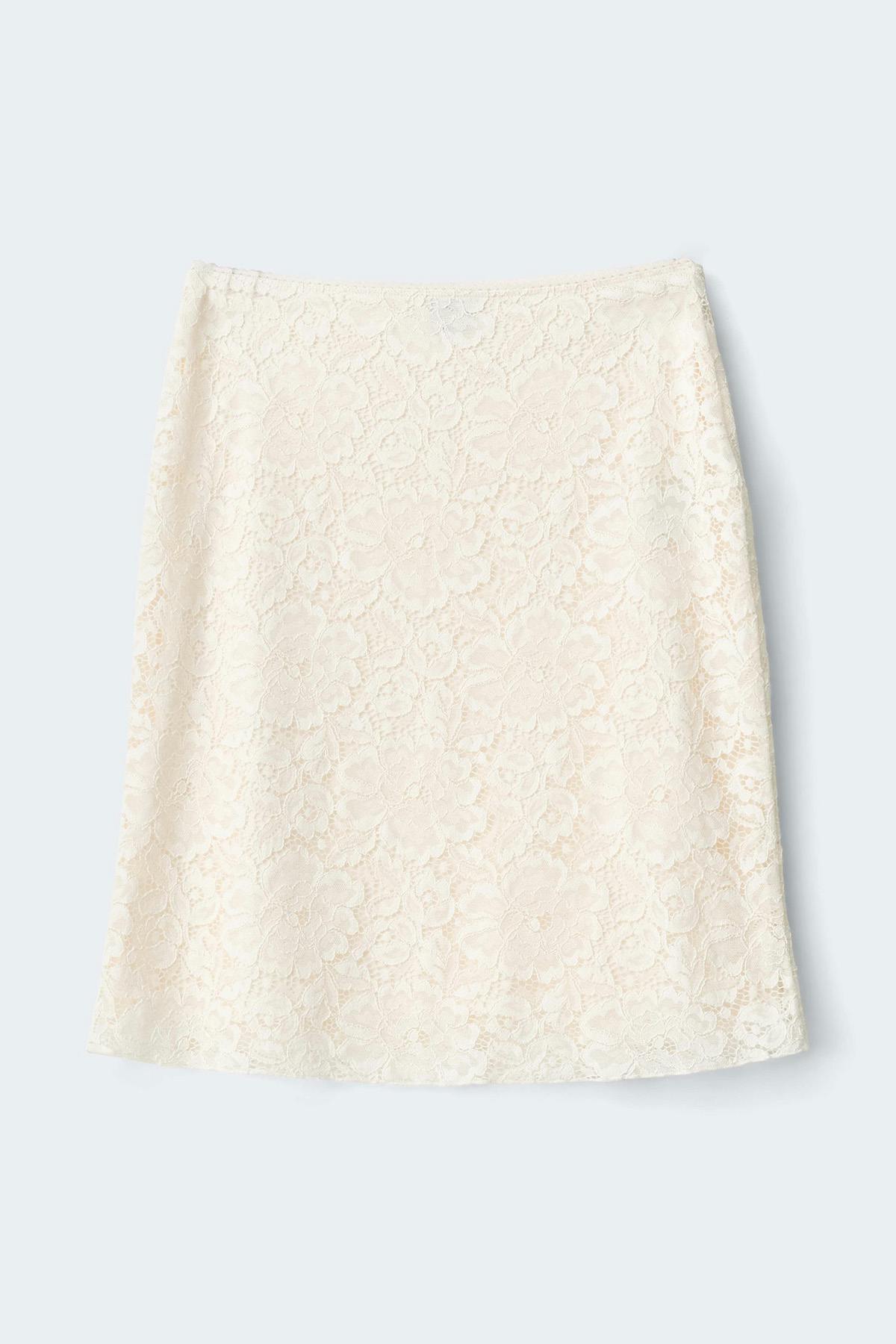 90s lace midi skirt