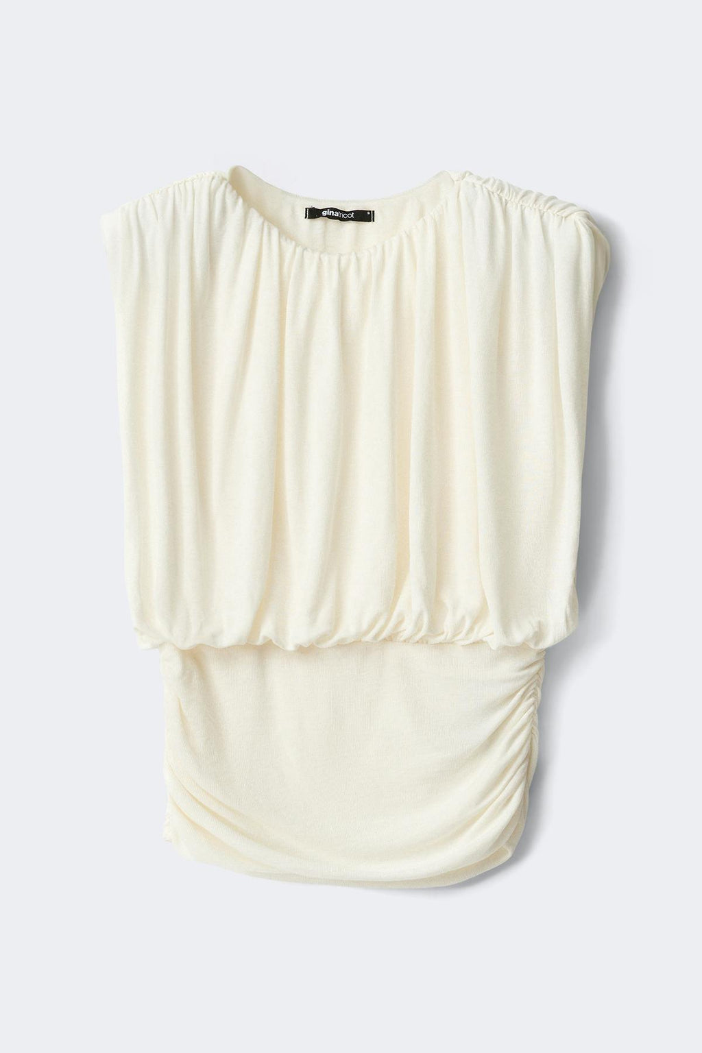 Ruched shoulder pads top