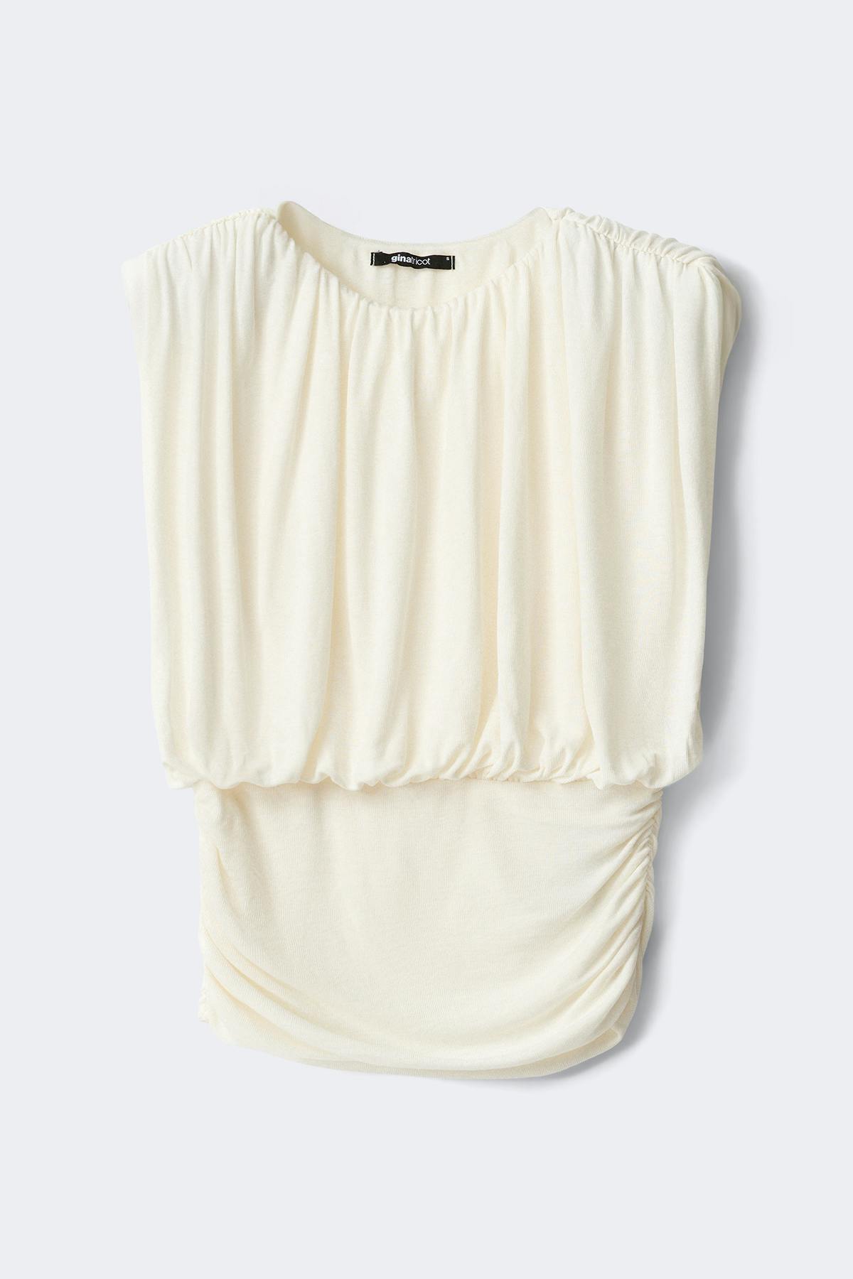 Ruched shoulder pads top