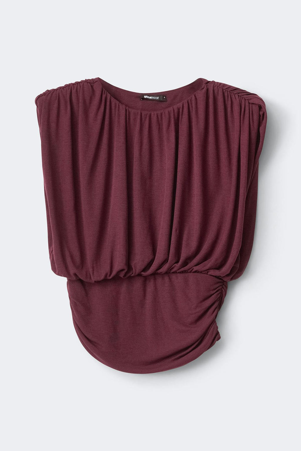 Ruched shoulder pads top