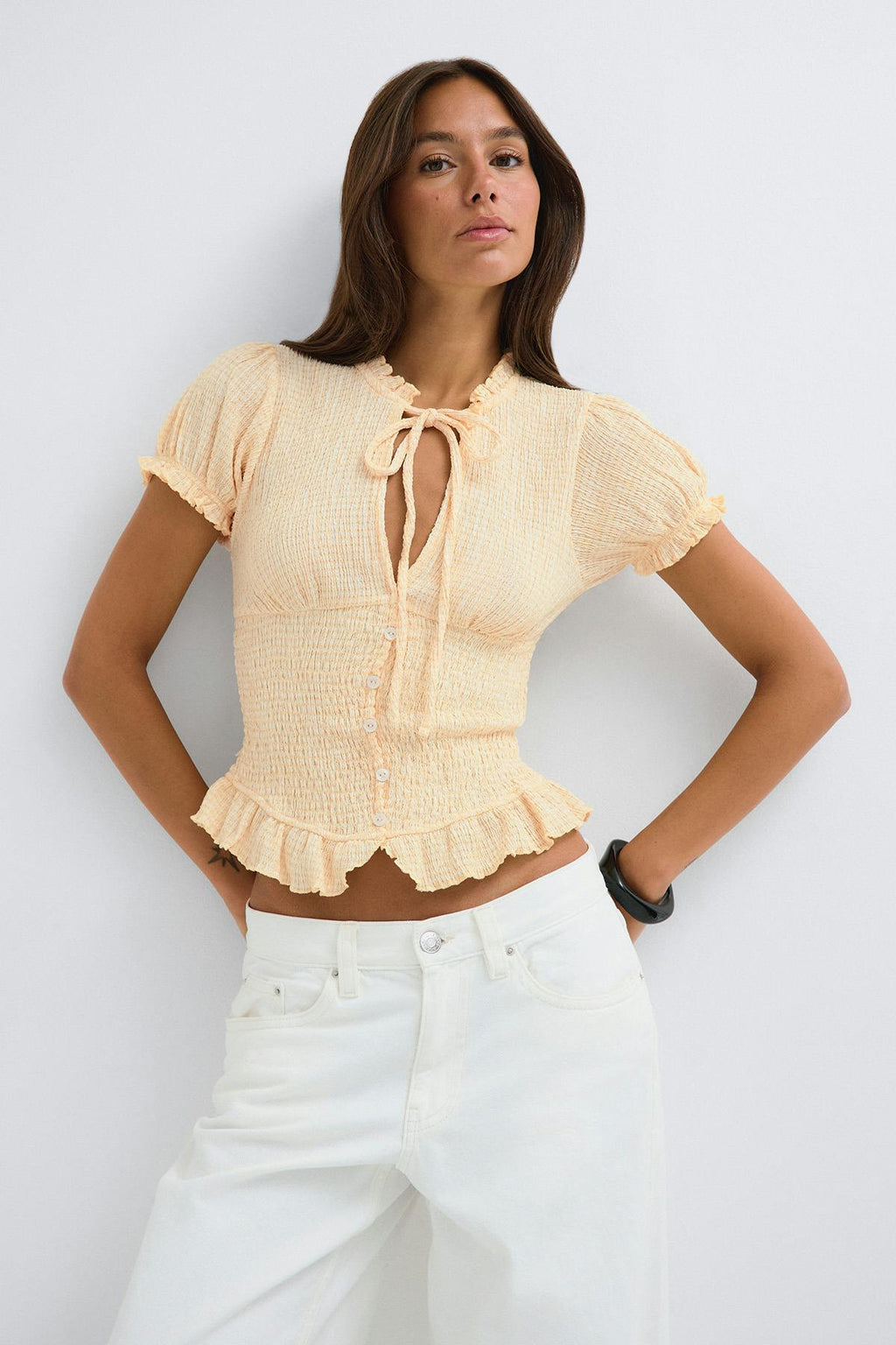 Smock tie top