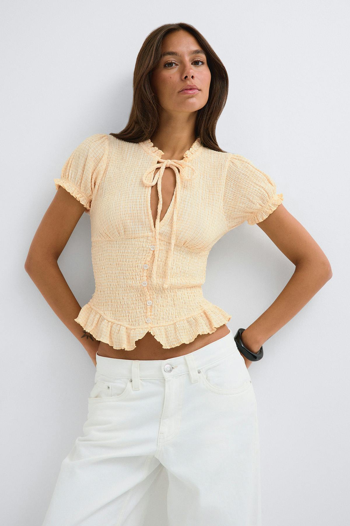 Smock tie top